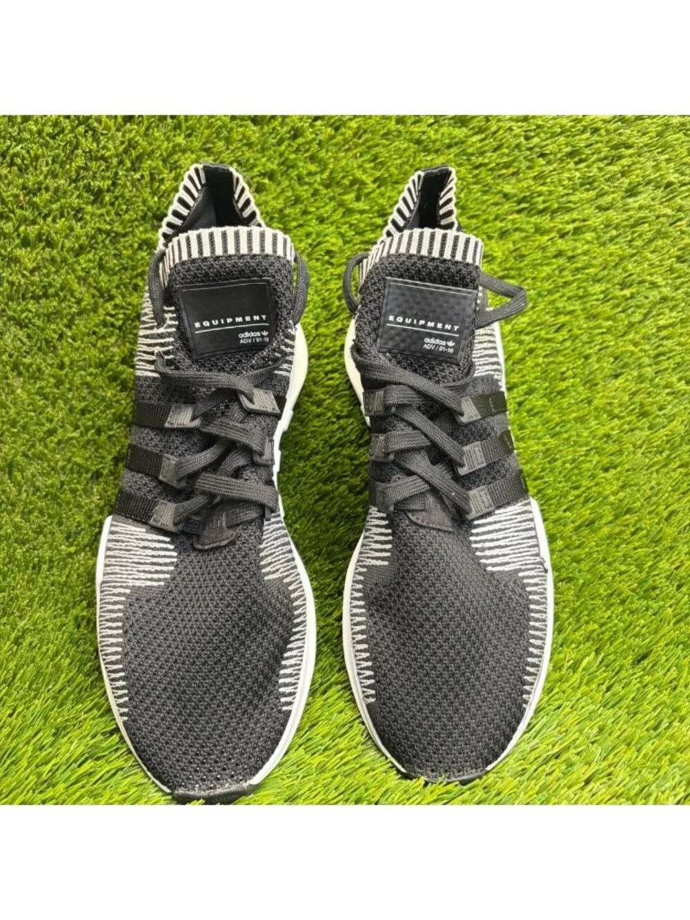Adidas Originals EQT Support ADV Mens Size 12 Black White Running Shoes Sneakers